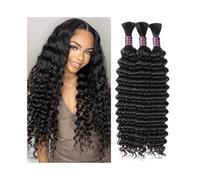 Braiding hair， Extension for trecce boho, capelli umani Remy non trattati, ondulati e sfusi, senza trama.,Human hair braiding hair(22inch)