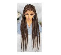Braids Full Lace Wig 36 Inches Long Box Braided Synthetic Wigs for Black Women's Daily Use(1B)