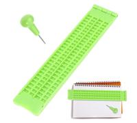 Braille - Kit di scrittura con 4 righe e 28 celle, in ABS per l'apprendimento automatico, per l'alfabetizzazione per non vedenti, set di cancelleria portatile | Consiglio educativo per ciechi