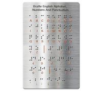 Braille - Lavagna dell'alfabeto con puntini, numeri e punteggiatura in rilievo, per principianti, regali educativi, aiuto didattico per bambini non vedenti e adulti (18 x 12 cm)