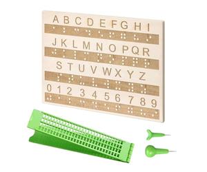 Braille Writing Slate - Braille Writing Kit, 4 Lines 28 Cells Visual Impairment Practice Tool, Braillee Learning Slate For Kids Teens Adults Students Teachers Schools Classroom Home Homeschooling