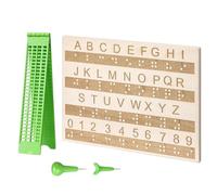 Braille Writing Slate Kit - 4 Line 28 Cell, Portable Braille Practice Tool | Visual Impairment Learning Aid Students Teens Adults, Aluminum Brailles Writing Equipment With Beginner
