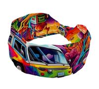 Brain and Bus - Fascia per capelli da donna, morbida, larga, antiscivolo, elastica, con nodo attorcigliato