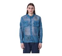 Brain Dead - Maglia da Pesca a Rete con Stampa Logo - - Shirts - Uomo - Blu - L