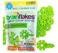 Brain Flakes Unico Colore Add-on - 120 Pezzi - Sacchetto Richiudibile - Verde Erba