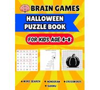 Brain Games Halloween Puzzle Book: For Kids Age 4-8