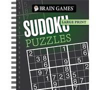 Brain Games - Large Print: Sudoku Puzzles (Dark Gray) (Anello, filo)