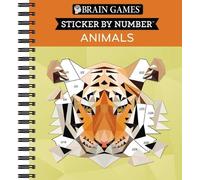 Brain Games - Sticker by Number: Animals - 2 Books in 1 (42 Image (Anello, filo)