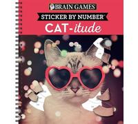 Brain Games - Sticker by Number: Cat-Itude (25 Images to Sticker) (Anello, filo)