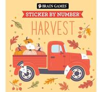 Brain Games - Sticker by Number Compact Edition: Harvest 7x7 Inches Cozy Fall Activity & Thanksgiving Gift, Travel Size Activity Book for Adults & Kids 7+