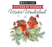 Brain Games - Sticker by Number Compact Edition: Winter Wonderland 7x7 Inches Cozy Winter Activity, Travel Size Activity Book for Adults & Kids 7+
