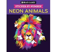Brain Games – Adesivi per numero: Neon Animals – 28 immagini – Tascabile