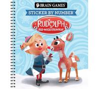 Brain Games - Sticker by Number: Rudolph the Red-Nosed Reindeer Classic Christmas Special Activity & Story Text Gift for Kids, Teens & Adults