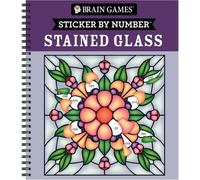Brain Games - Sticker by Number: Stained Glass (28 Images to Stic (Anello, filo)