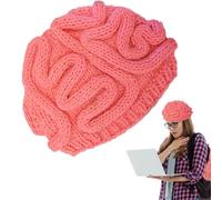 Brain Hat Beanie - Hand Knitted Acrylic, Unique Brain Design Warm Headwear,