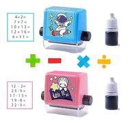 Brain Improvement Device For Kids,Smart Math Roller Stamps,Teaching Math Practice Questions,Math Learning Toy For Preschool Kindergarten Classroom Supplies (Addition and subtraction)