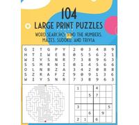 Brain Journey 104 Large Print Puzzles. Word Searches, Find The Numbe (Tascabile)