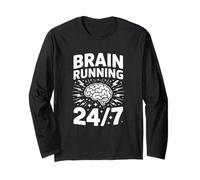 Brain Running ADHD Ansia Mentale Ironia Maglia a Manica