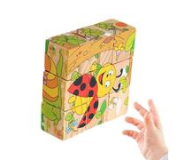 Brain Teaser Puzzle, Wooden Cube Early Learning Toy, Educational Puzzles Interactive Logic Game, for Kids Boys Girls Classroom School Bedroom Playroom Kindergarten Preschool for Daily Study