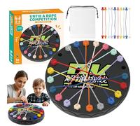 Brain Teaser Rope Puzzle - Knot Untangling Toy Game | Fun Family Challenge For Motor Skills, Stress, Parent-Child Bonding, Portable Travel Game With Varying Difficulty