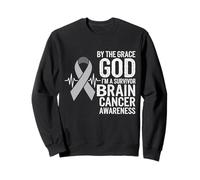 Brain Tumor Awareness I'm A Survivor Nastro Grigio Battito Cardiaco Felpa