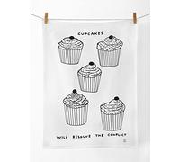 Brainbox Candy Asciugamano ufficiale David Shrigley T-Towel | Divertente strofinaccio | regali per gli amanti delle torte | regali di compleanno lei | idee regalo donne | regali per gli amici