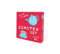 Brainbox Candy Confezione regalo ufficiale David Shrigley - Confezione da 4 sottobicchieri - Confezione regalo - Confezione da 4 - idee regalo divertenti per lui - per lei - lavoro ufficio - nuova