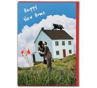 Brainbox Candy - Divertente biglietto per la nuova casa - 'Happy New Home Collage' - Congratulazioni - Moving House - Carino biglietto di inaugurazione della casa - per lui e i suoi amici compagni