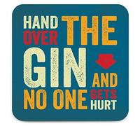 Brainbox Candy - Divertente sottobicchiere con scritta "Hand over gin" - piccole idee regalo per lui e lei - compleanno degli amici - regalo di inaugurazione della casa - regalo divertente per donne e