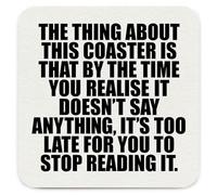 Brainbox Candy Sottobicchiere divertente, Hayden Kays con scritta in lingua inglese "Don't Say Anything", idea regalo per lui e lei, per compleanno, per la nuova casa, regalo divertente per uomini e