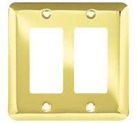 Brainerd Stamped Steel Round Double Decorator Wall Plate 1 per pkg Packaging may Vary