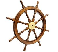Brainmart Wooden Ship Wheel | Handcrafted Steering Wheel | Pirate Rustic Captain Wall Home Décor Nautical Style Wall Hanging Wheel | Office Décor | Gift Décor (36 Inches - 91 Cm)