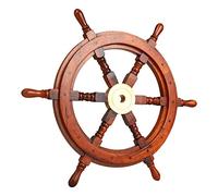 Brainmart Wooden Ship Wheel Pirate Rustic Captain Wall Home Décor Nautical Style Wheel Wall Hanging | Office Décor | Gift Décor (12 Inches - 30 Cm)