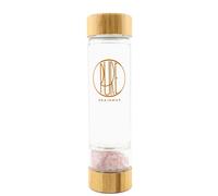 BrainMax Bottiglia in vetro puro con quarzo rosa, 500 ml