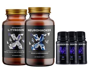 BrainMax Brain Boost LITE Un pacchetto pensato con cura con ginkgo biloba, bacopa, L-tirosina e magnesio per una mente lucida e una giornata…