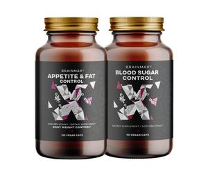 BrainMax Equilibrio e metabolismo corporeo BrainMax Controllo dell'Appetito e dei Grassi®, 120 capsule vegetali + BrainMax Controllo della Glicemia,…