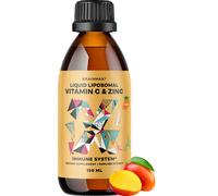 BrainMax KIDS Liquid Liposomiale Vitamina C e Zinco, mango, 150 ml Integratore alimentare per l'immunità dei bambini al gusto di mango, 30 dosi