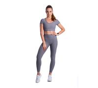 BrainMax leggings a costine a vita alta, grigio semplice Dimensione: XL