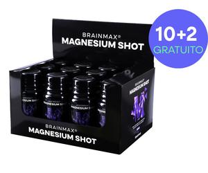 BrainMax Magnesium Shot, 60 ml, 12 pezzi 250 mg di magnesio elementare con complesso B, limone, integratore alimentare