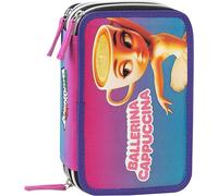 BRAINROT - Astuccio Scuola Ufficiale Brainrot, Astuccio 3 Scomparti con Forbici, Pennarelli, Matite Colorate, Penne, Temperino, Righello e Gomma, Interno Foderato, 20x13hx7 cm
