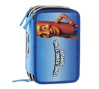 BRAINROT - Astuccio Scuola Ufficiale Brainrot, Astuccio 3 Scomparti con Forbici, Pennarelli, Matite Colorate, Penne, Temperino, Righello e Gomma, Interno Foderato, 20x13hx7 cm