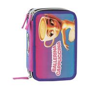 BRAINROT - Astuccio Scuola Ufficiale Brainrot, Astuccio 3 Scomparti con Forbici, Pennarelli, Matite Colorate, Penne, Temperino, Righello e Gomma, Interno Foderato, 20x13hx7 cm