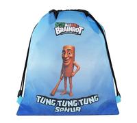 BRAINROT - Sacca Coulisse Ufficiale Brainrot, Zaino Coulisse, Tasca Posteriore con Zip, Spallacci con Sicurezza a Sgancio Rapido, 34x42h cm, Ideale per Tempo Libero, Tung Tung Tung Sahur