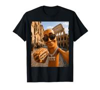 Brainrot Tung Sahur Prende Il Classico morso Italiano del Colosseo Maglietta