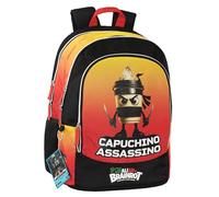 BRAINROT - Zaino Scuola Organizzato Ufficiale Brainrot, Zaino per Ragazzi con Retro e Fondo Termoformati, Spallacci Imbottiti e Regolabili, Interno Foderato con Tasca Zip, 32x43hx23 cm