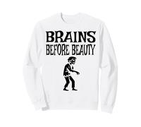 Brains Before Beauty Halloween Felpa