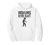 Brains Before Beauty Halloween Felpa con Cappuccio