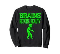 Brains Before Beauty Halloween Zombie Felpa