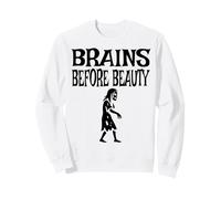 Brains Before Beauty Halloween Zombie Felpa