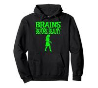 Brains Before Beauty Halloween Zombie Felpa con Cappuccio